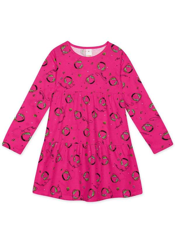 Marisol Play - Vestido Infantil Menina Manga Longa Marisol Play Rosa