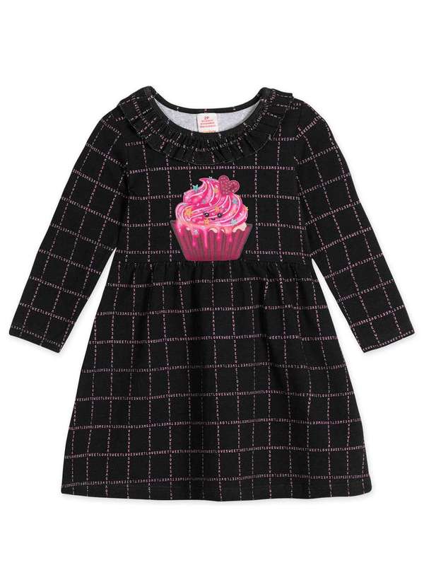 Marisol - Vestido Infantil Menina Manga Longa Marisol Preto