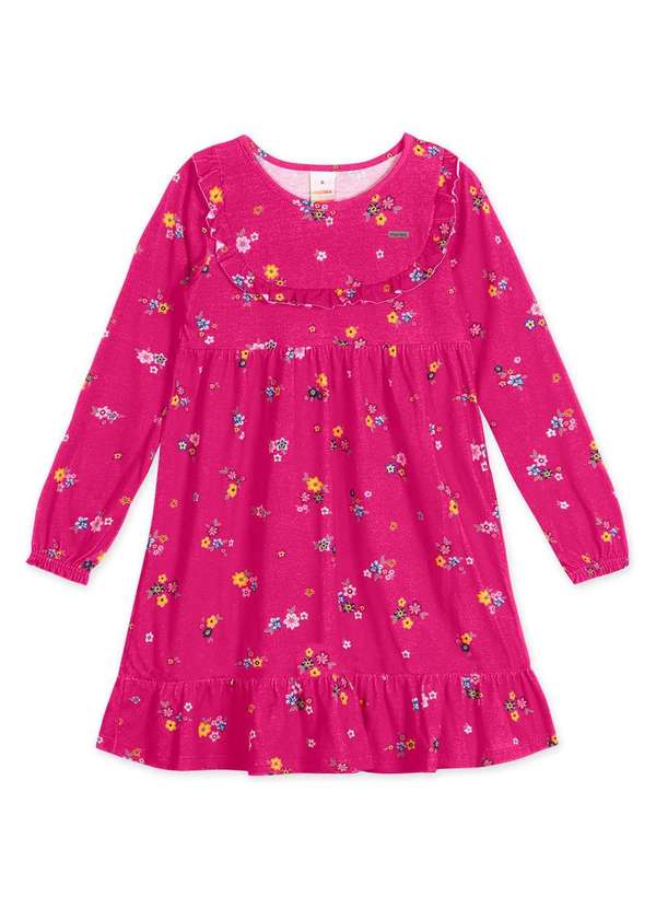 Marisol - Vestido Infantil Menina Manga Longa Marisol Rosa