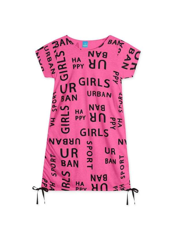 Hapier - Vestido Juvenil Manga Curta Hapier Rosa