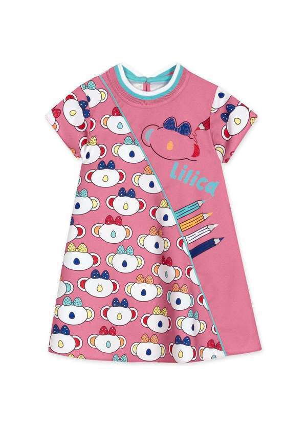 Lilica Ripilica - Vestido Manga Curta Bebe Feminino Lilica Rosa