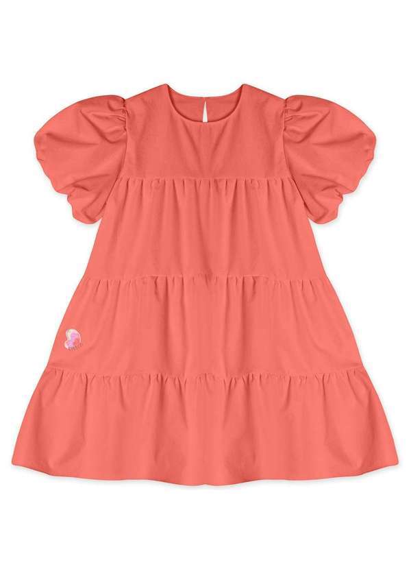 Lilica Ripilica - Vestido Manga Curta Infantil Feminino Lilica Ripilica Laranja