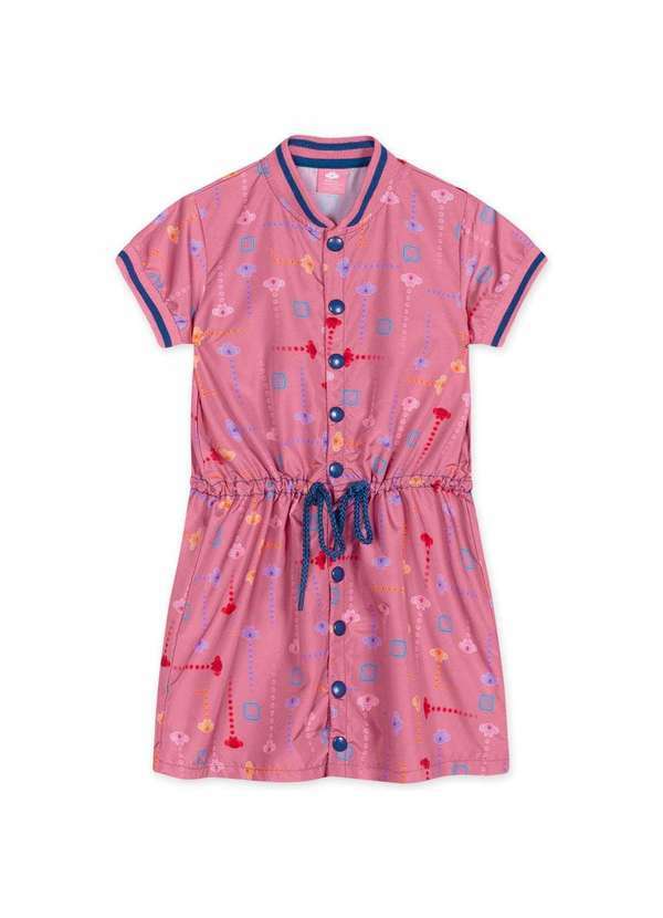 Lilica Ripilica - Vestido Manga Curta Infantil Feminino Lilica Rosa