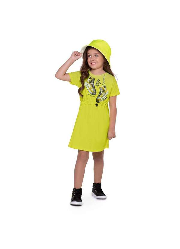 Marisol - Vestido Manga Curta Infantil Feminino Marisol Amarelo 2