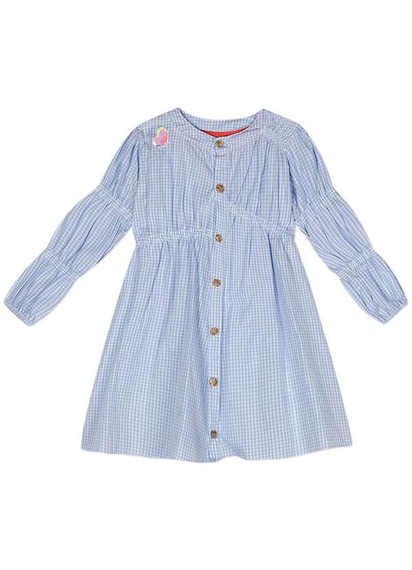 Vestido Manga Longa Infantil Feminino Lilica Ripilica Azul Clube