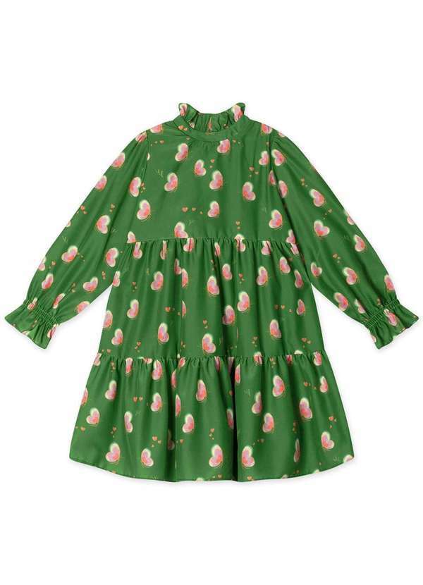 Lilica Ripilica - Vestido Manga Longa Infantil Feminino Lilica Ripilica Verde