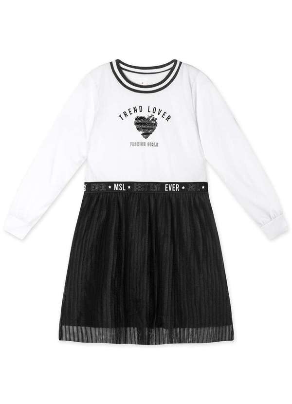 Marisol - Vestido Manga Longa Infantil Feminino Marisol Branco