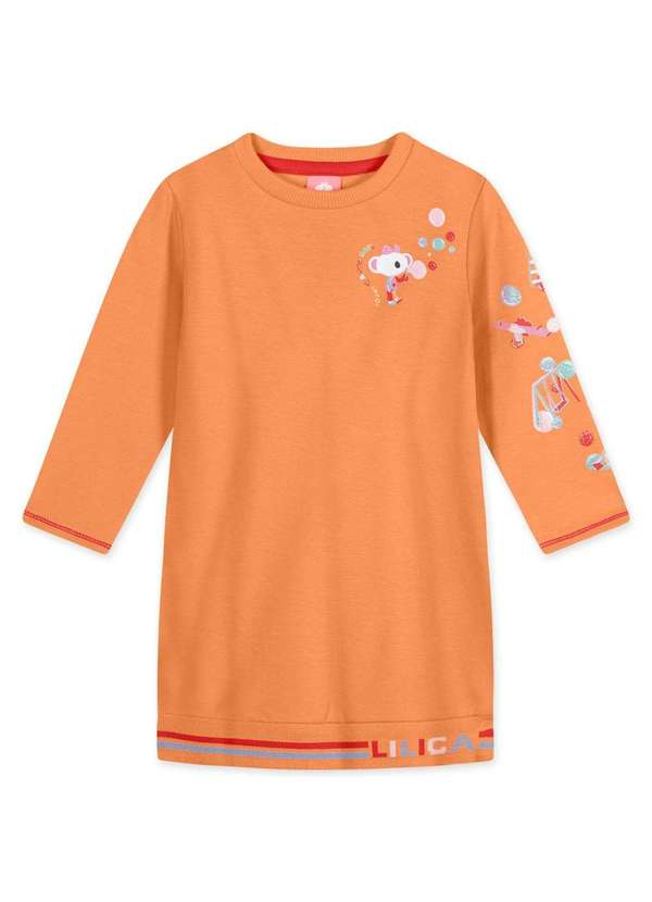 Lilica - Vestido Moletom Bebe Manga Longa Lilica Laranja 3