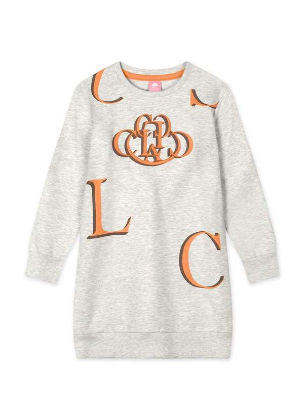 Lilica - Vestido Moletom Infantil Manga Longa Lilica Cinza 2