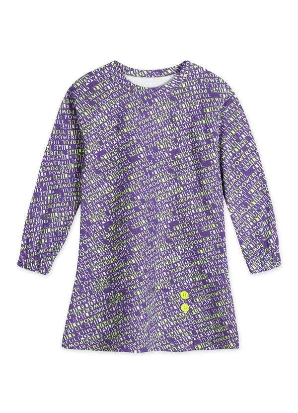 Marisol - Vestido Moletom Infantil Menina Manga Longa Marisol Roxo