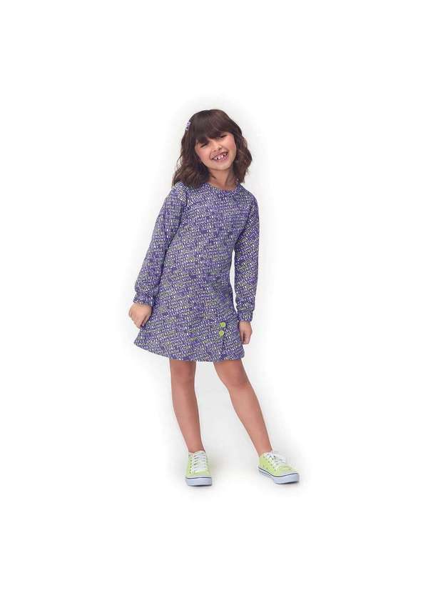 Marisol - Vestido Moletom Infantil Menina Manga Longa Marisol Roxo 2