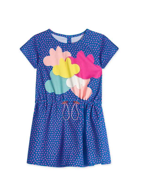 Lilica Ripilica - Vestido Poa Manga Curta Bebe Feminino Lilica Azul