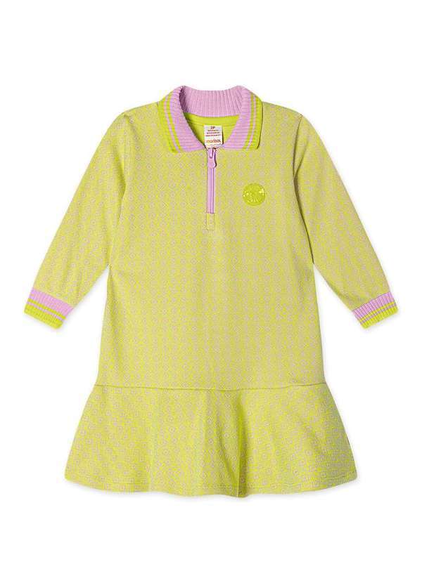 Marisol - Vestido Polo Manga Longa Infantil Feminino Marisol Verde