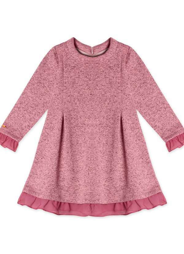 Lilica Ripilica - Vestido Tricot Manga Longa Infantil Feminino Lilica Ripilica Rosa