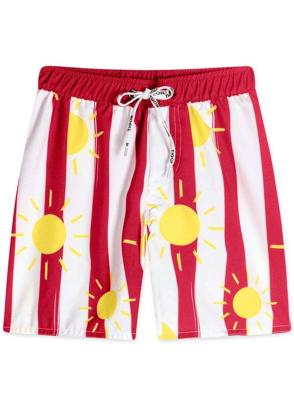 Tigor T Tigre - Bermuda Infantil Masculina Tigor Vermelho