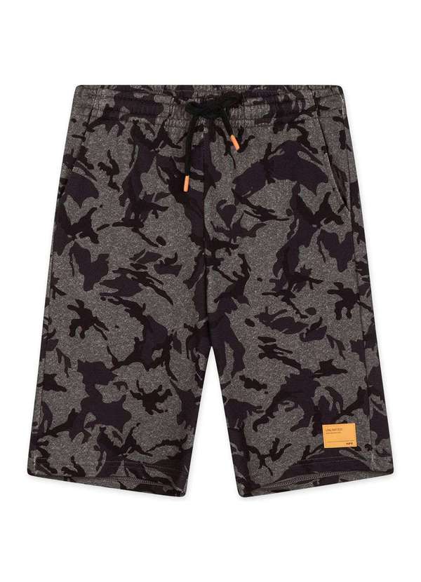 Hapier - Bermuda Moletom Juvenil Menino Hapier Cinza