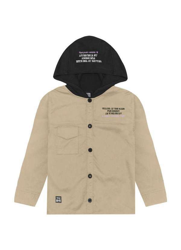 Tigor T Tigre - Camisa Infantil Menino Sarja Manga Longa Tigor Bege