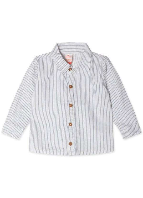 Marisol - Camisa Listrada Manga Longa Infantil Masculina Marisol Azul