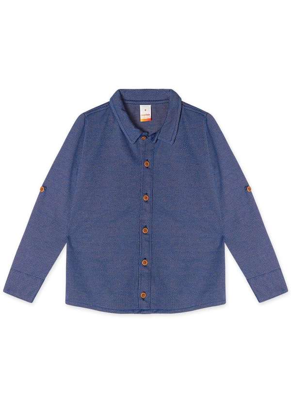Marisol - Camisa Manga Longa Infantil Masculina Marisol Azul