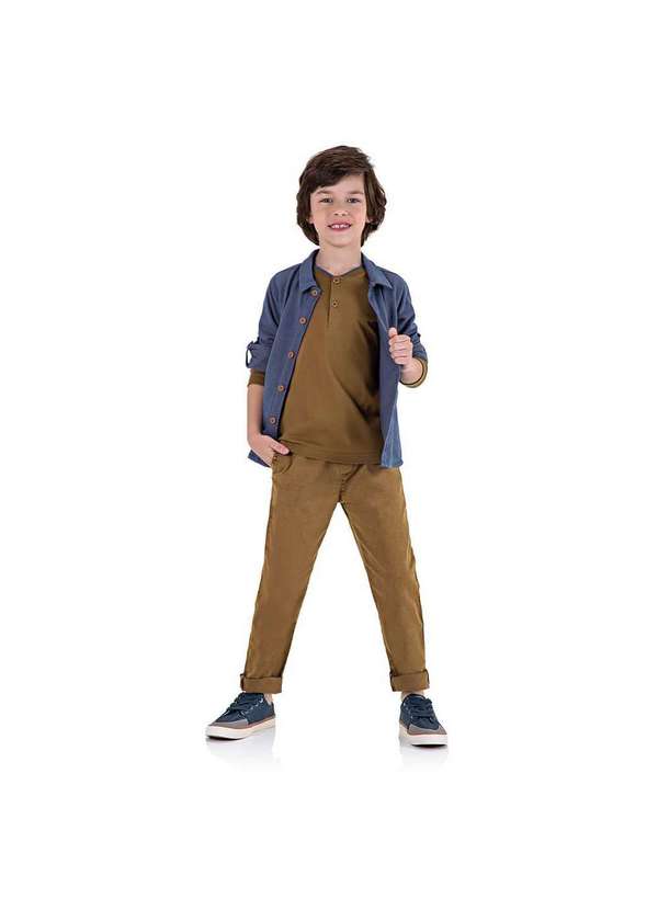 Marisol - Camisa Manga Longa Infantil Masculina Marisol Azul 2