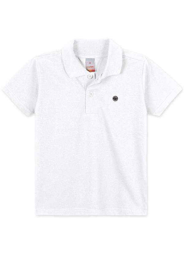 Marisol - Camisa Polo com Aroma Manga Curta Infantil Masculina Marisol Branco