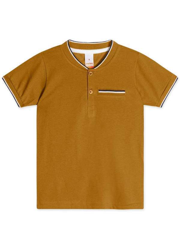 Marisol - Camisa Polo Manga Curta Infantil Masculina Marisol Marrom