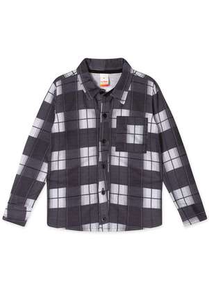 Marisol Camisa Xadrez Manga Longa Moletom Infantil Masculina Marisol Preto