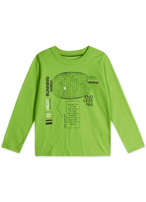 Marisol - Camiseta Infantil Menino Manga Longa Marisol Verde