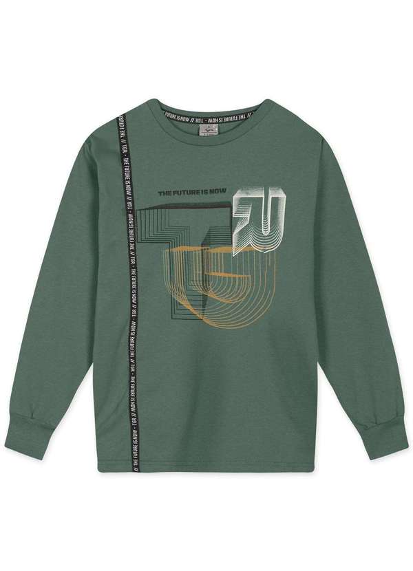 Tigor T Tigre - Camiseta Infantil Menino Manga Longa Tigor Verde