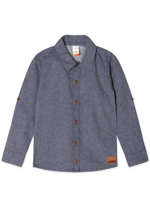 Marisol - Camisa Manga Longa Infantil Masculina Marisol Azul