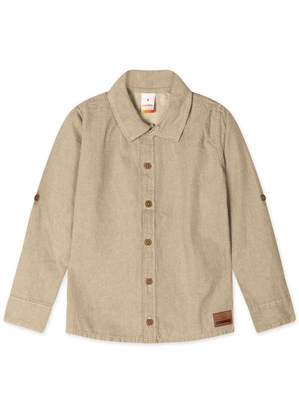 Marisol - Camisa Manga Longa Infantil Masculina Marisol Bege