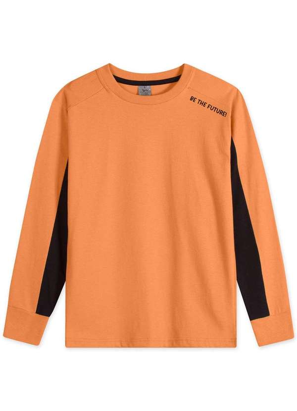 Tigor - Camiseta Infantil Manga Longa Tigor Laranja
