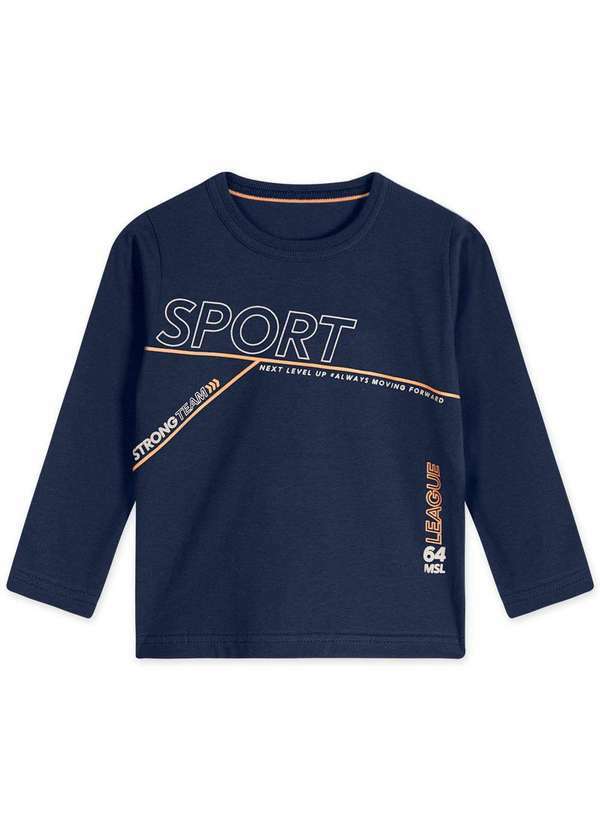 Marisol - Camiseta Infantil Menino Manga Longa Marisol Azul