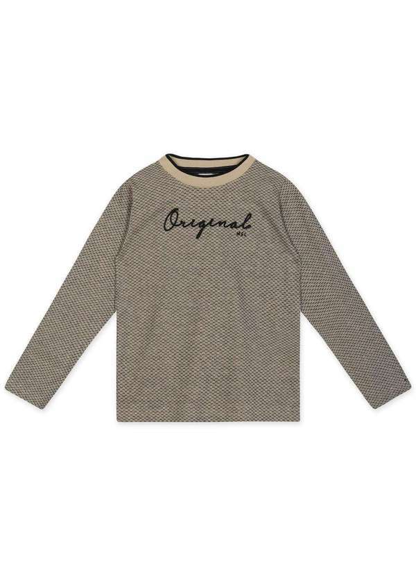 Marisol - Camiseta Infantil Menino Manga Longa Marisol Bege