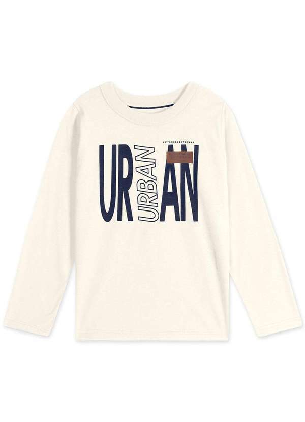 Marisol - Camiseta Infantil Menino Manga Longa Marisol Bege