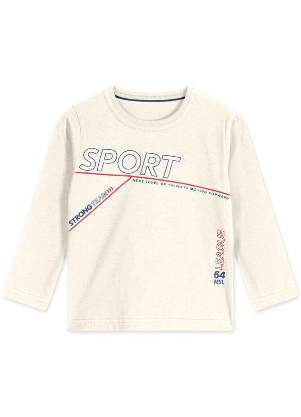 Marisol - Camiseta Infantil Menino Manga Longa Marisol Bege