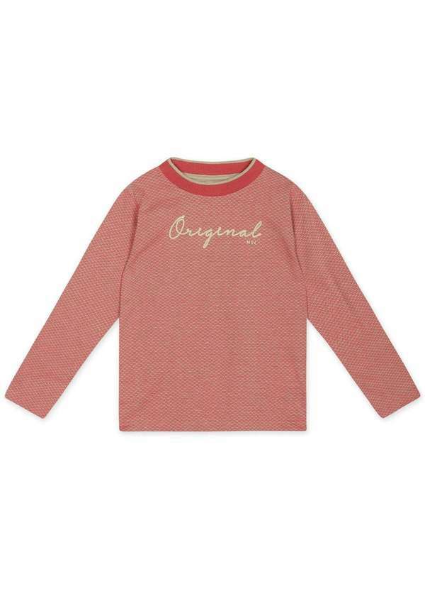 Marisol - Camiseta Infantil Menino Manga Longa Marisol Laranja