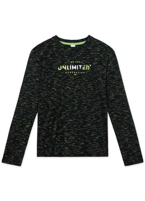 Hapier - Camiseta Juvenil Menino Manga Longa Hapier Preto