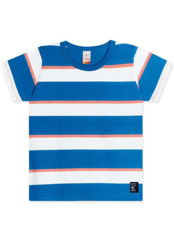 Marisol - Camiseta Manga Curta Antiviral Infantil Masculina Marisol Azul