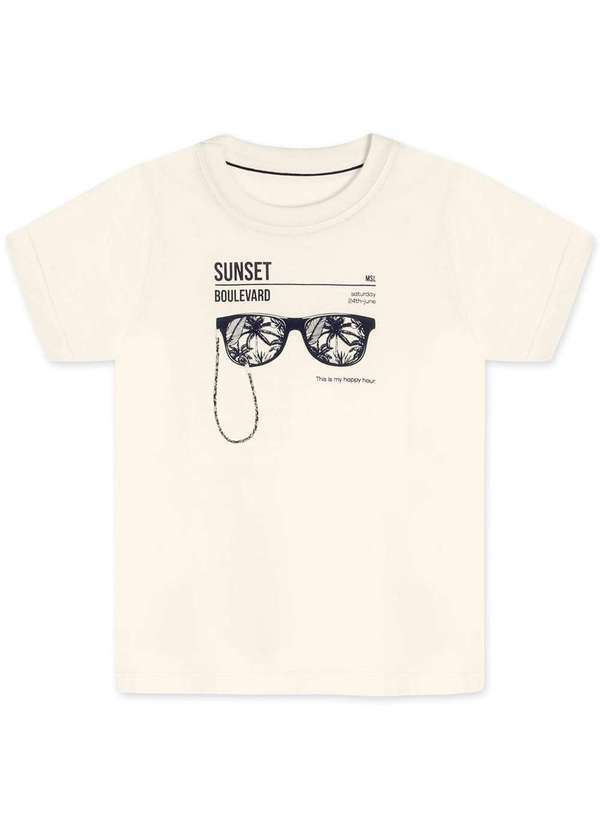 Marisol - Camiseta Manga Curta Infantil Masculina Marisol Bege