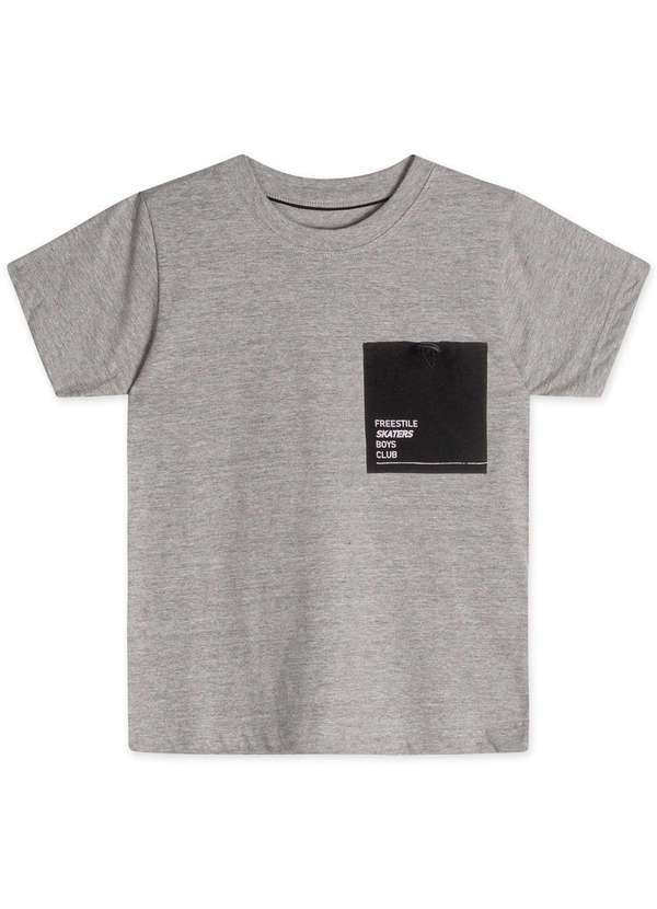 Marisol - Camiseta Manga Curta Infantil Masculina Marisol Cinza