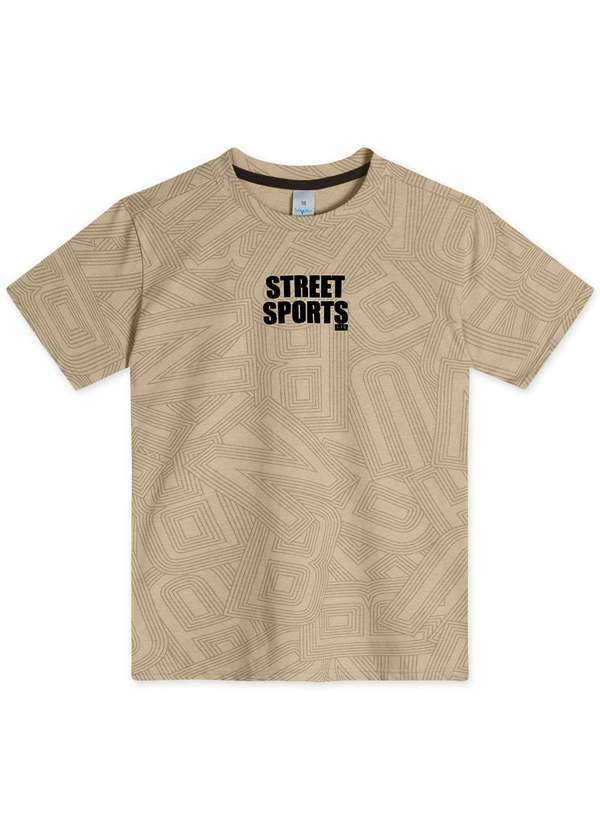 Hapier - Camiseta Manga Curta Juvenil Masculina Hapier Bege