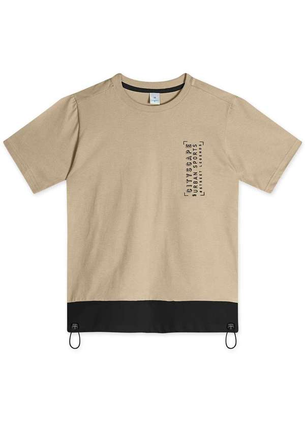 Hapier - Camiseta Manga Curta Juvenil Masculina Hapier Bege