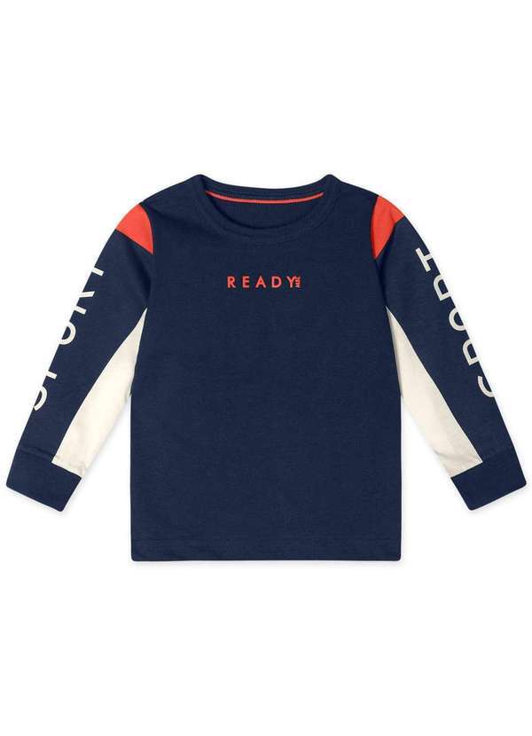 Marisol - Camiseta Manga Longa Infantil Masculina Marisol Azul