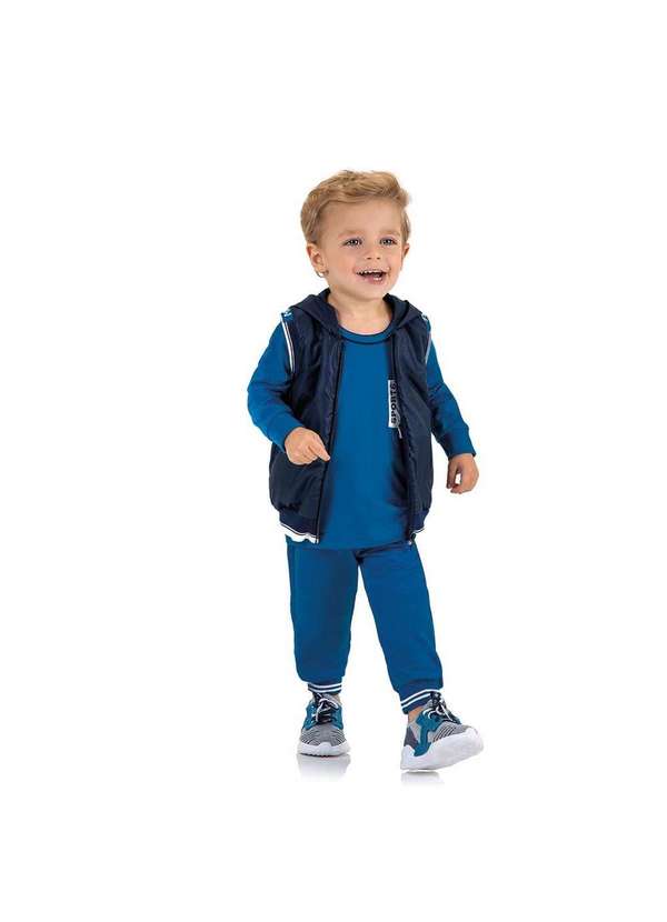 Marisol - Camiseta Manga Longa Infantil Masculina Marisol Azul 3