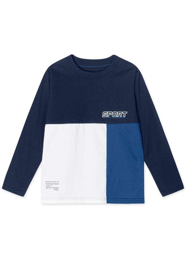 Marisol - Camiseta Manga Longa Infantil Masculina Marisol Azul