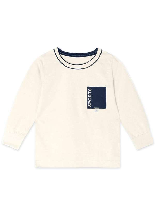Marisol - Camiseta Manga Longa Infantil Masculina Marisol Bege