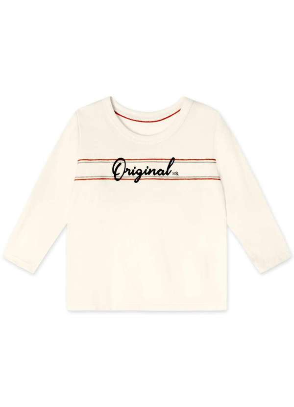Marisol - Camiseta Manga Longa Infantil Masculina Marisol Bege