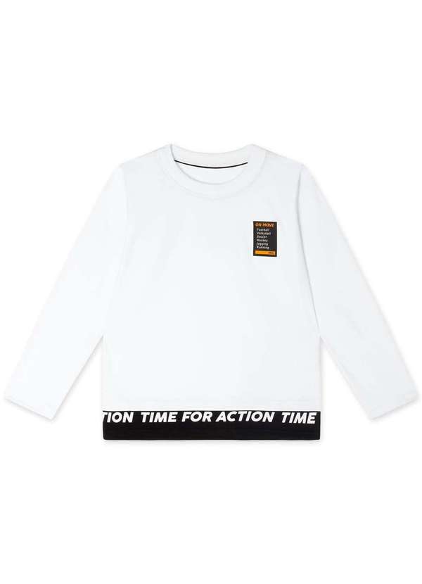 Marisol - Camiseta Manga Longa Infantil Masculina Marisol Branco