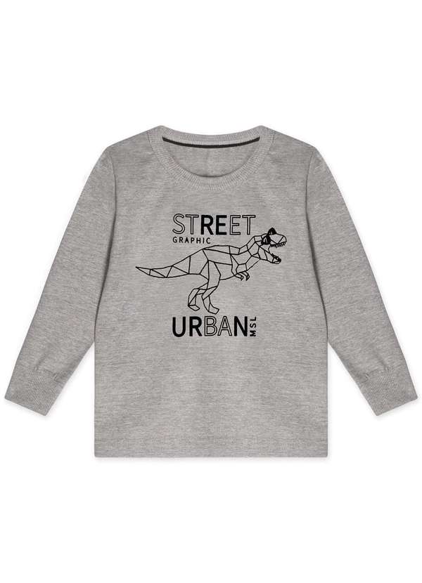 Marisol - Camiseta Manga Longa Infantil Masculina Marisol Cinza